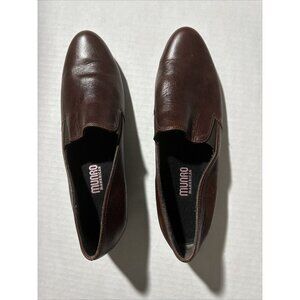 Munro Brown Leather Slip On Loafers Size 38 or 7.5 8 Narrow